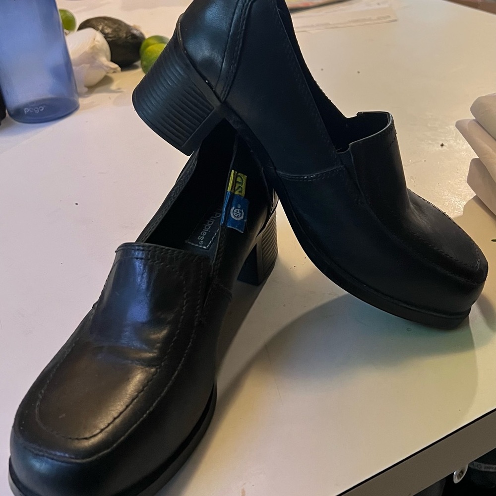Hush puppies Safety Dress Shoe Black leather composite toe size 8.5 worn once. - Picture 3 of 4